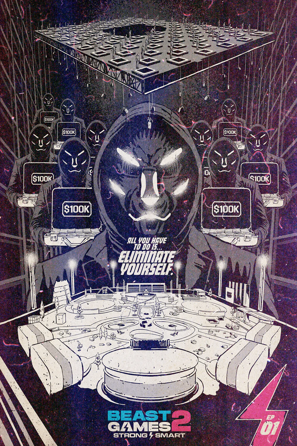 Beast Games Collectible Poster - Episode 1 - Black & White