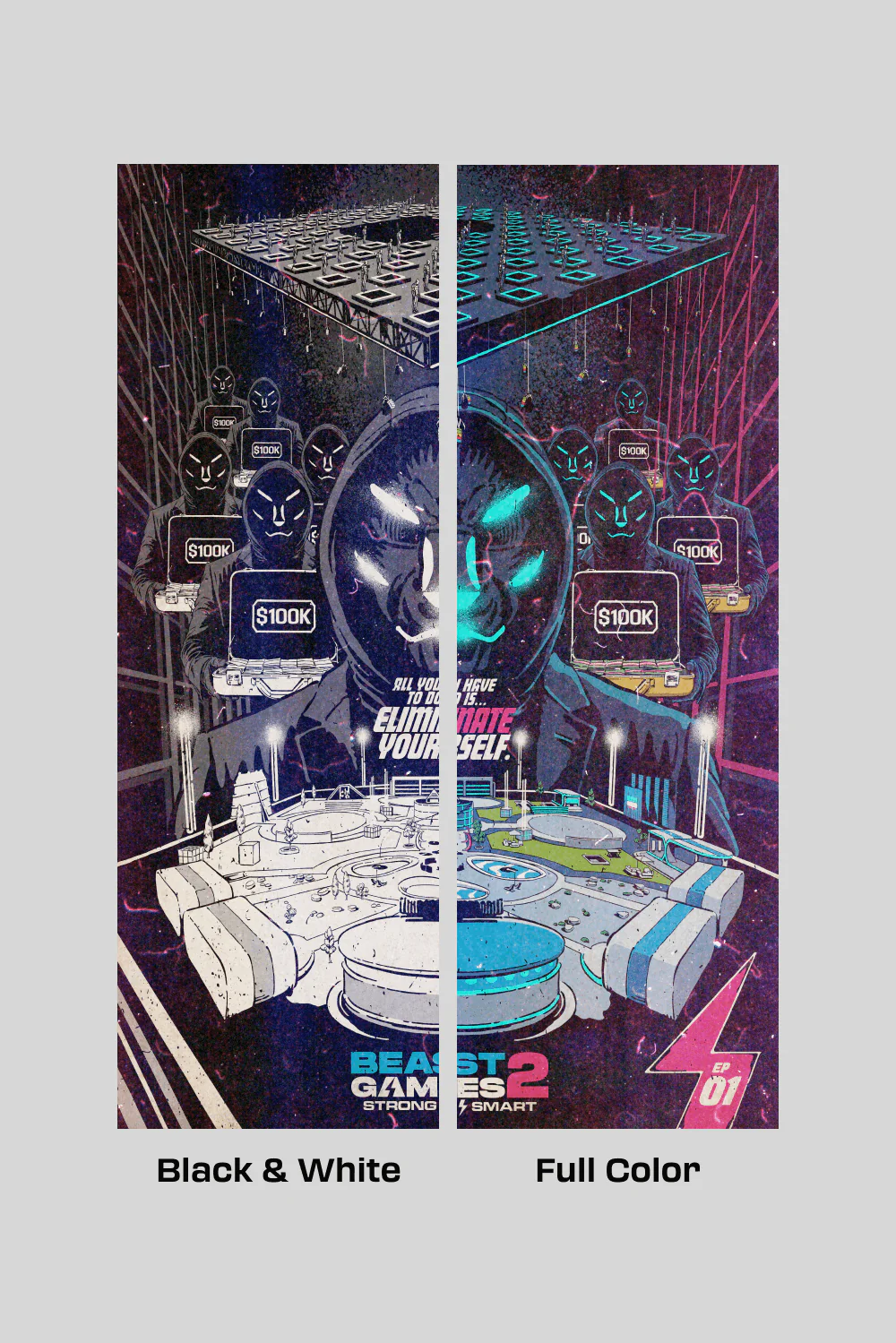 Beast Games Collectible Poster - Episode 1 - Black & White 5 Beast Games Collectible Poster - Episode 1 - Black & White