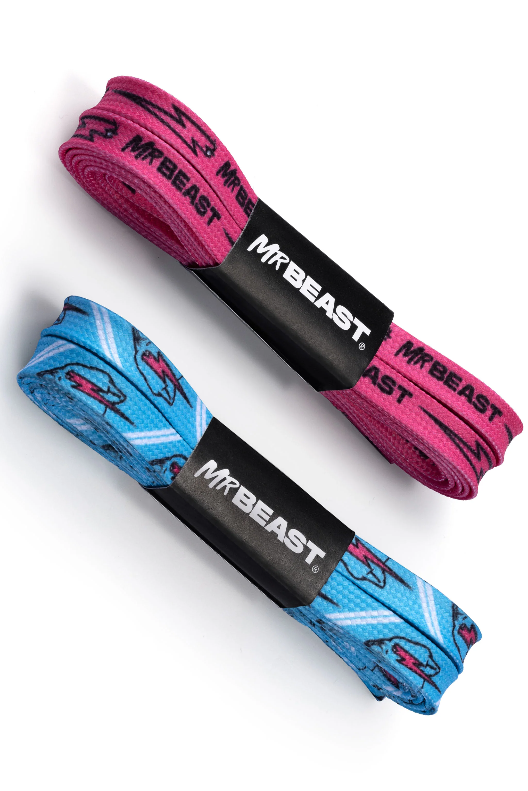 MrBeast Shoelace Set - 2 Pack - Pink/Blue
